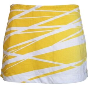 DUC Sports Womens Tennis Skort Yellow White Abstract Print Athletic Skirt Size 2